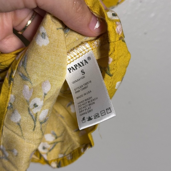 Papaya Women Floral Print Yellow crop Off the Shoulder top size S - Picture 4 of 7